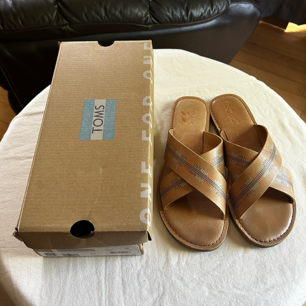 Tan flat sandals